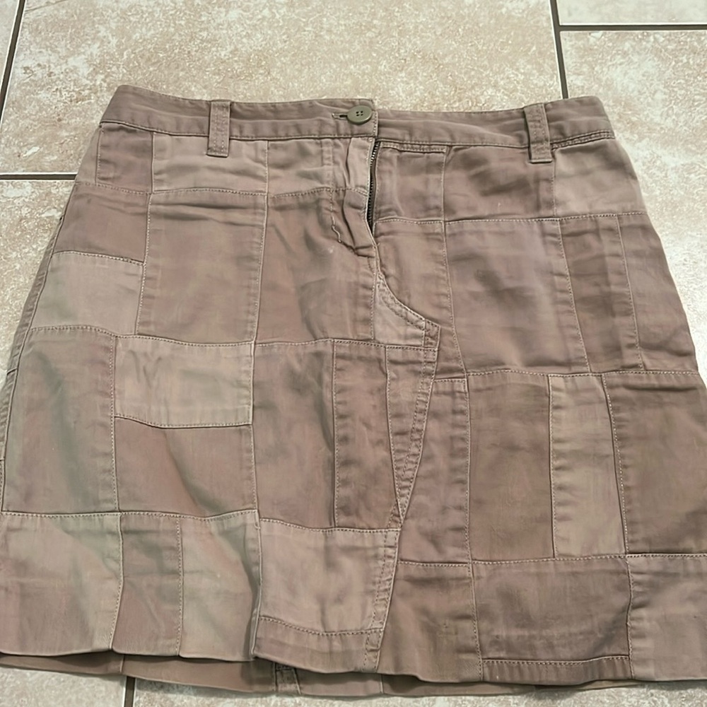 JCREW patchwork chino skirt